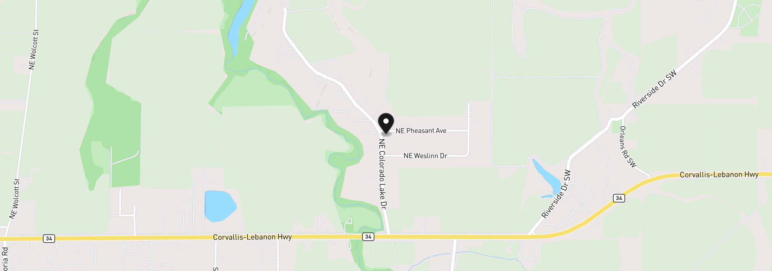 Map showing the location of 29476 NE Pheasant Ave, Corvallis, OR 97333