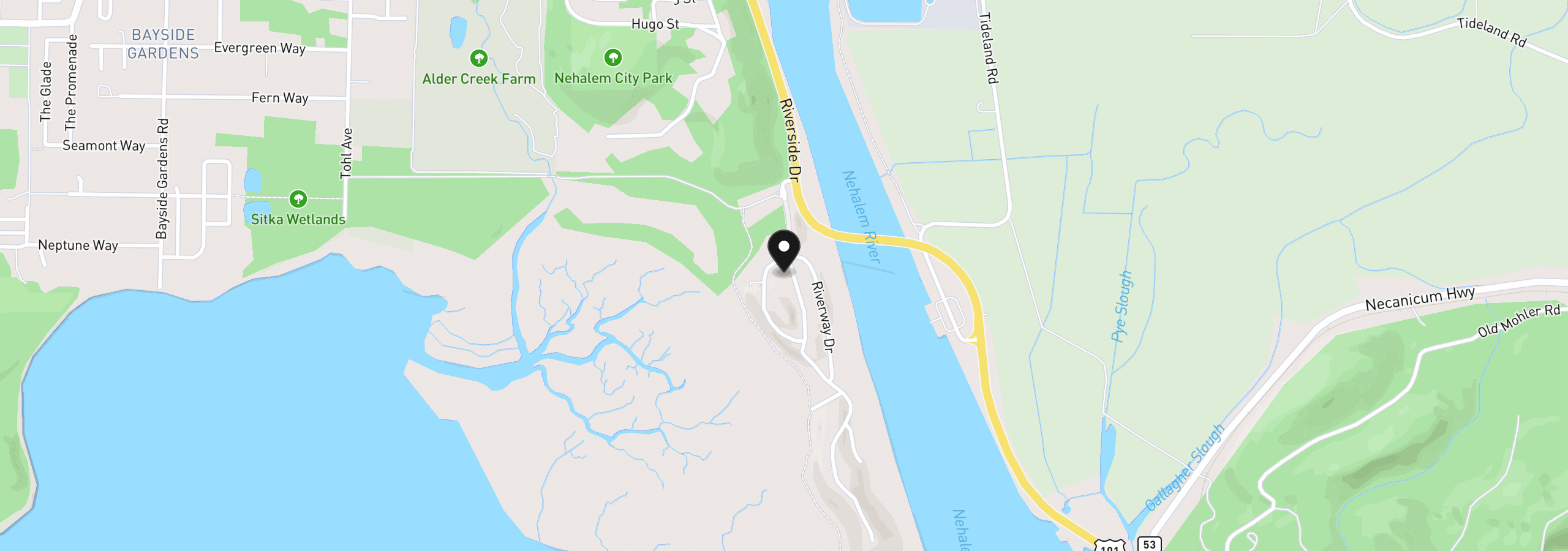 Map showing the location of Nehalem Point Dr 30, Nehalem, OR 97131