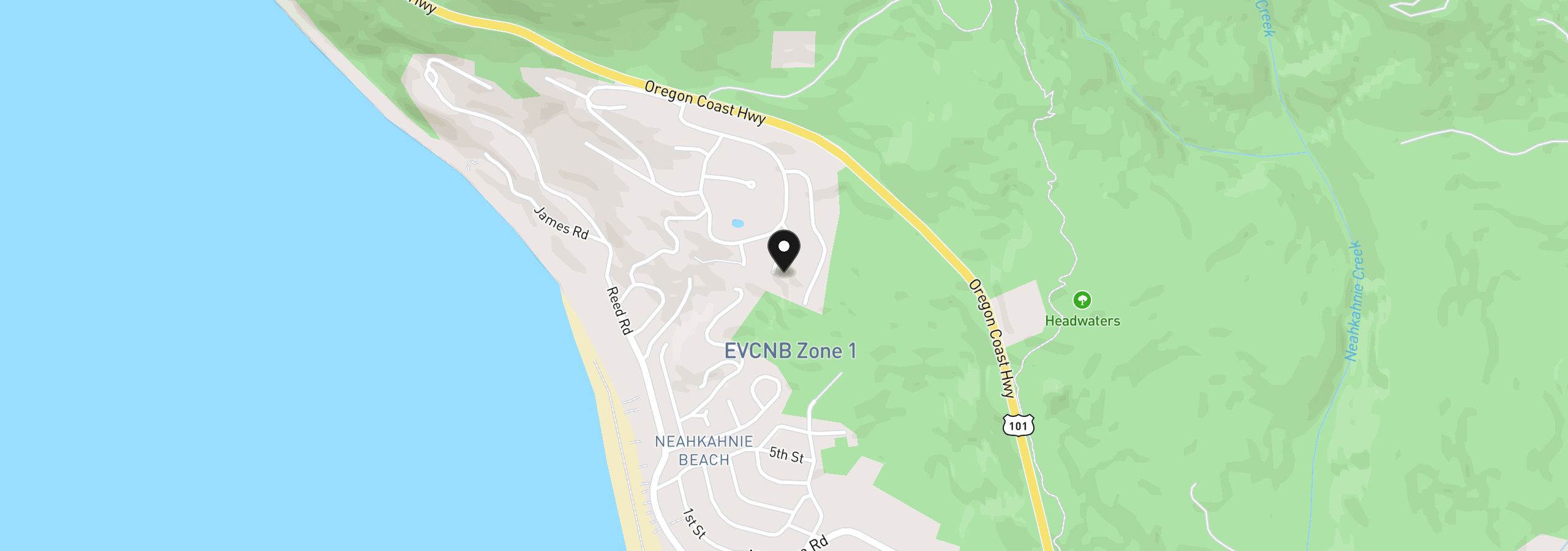 Map showing the location of 8795 Tides Trl, Manzanita, OR 97130