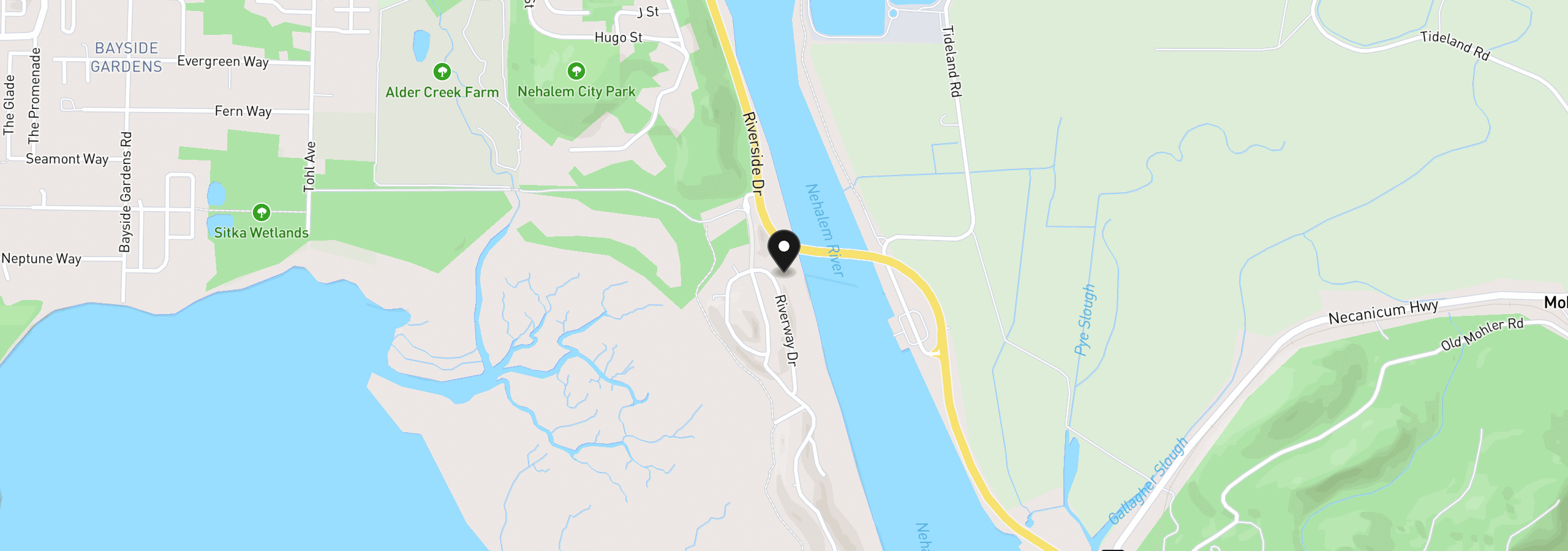 Map showing the location of Riverway Dr Vl 10, Nehalem, OR 97131