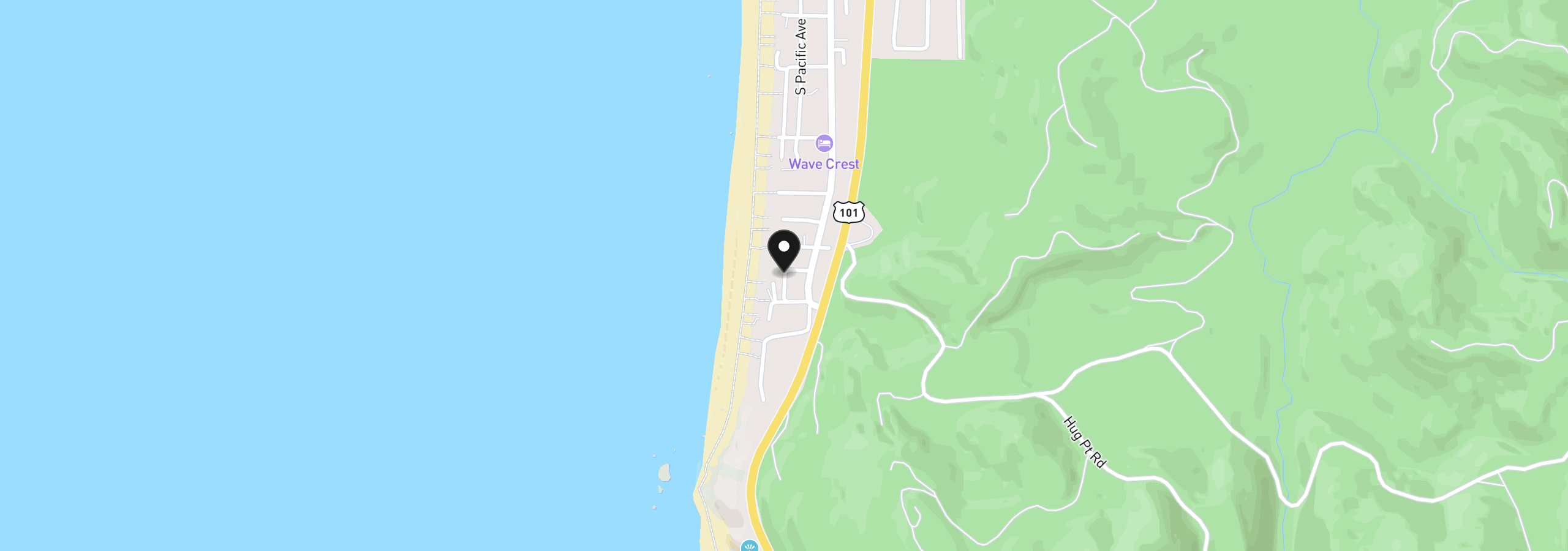 Map showing the location of 3672 Pacific St, Cannon Beach, OR 97110