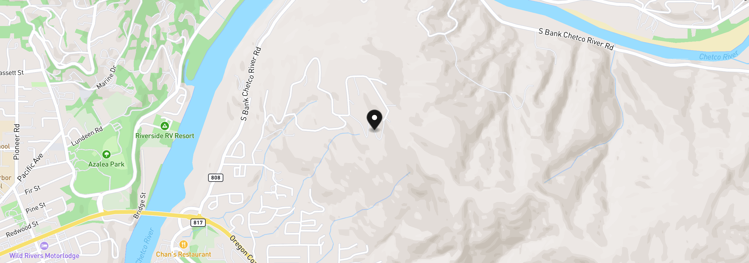 Map showing the location of Dale Ct 2, Brookings, OR 97415