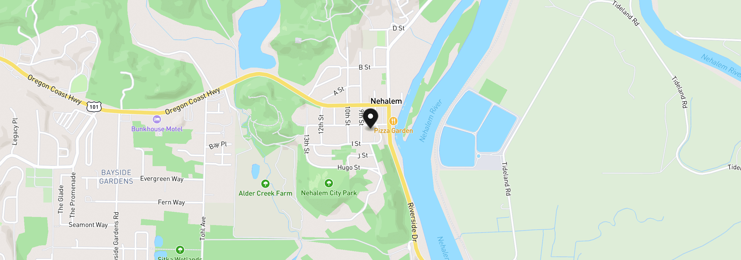 Map showing the location of 12955 Tohls St, Nehalem, OR 97131