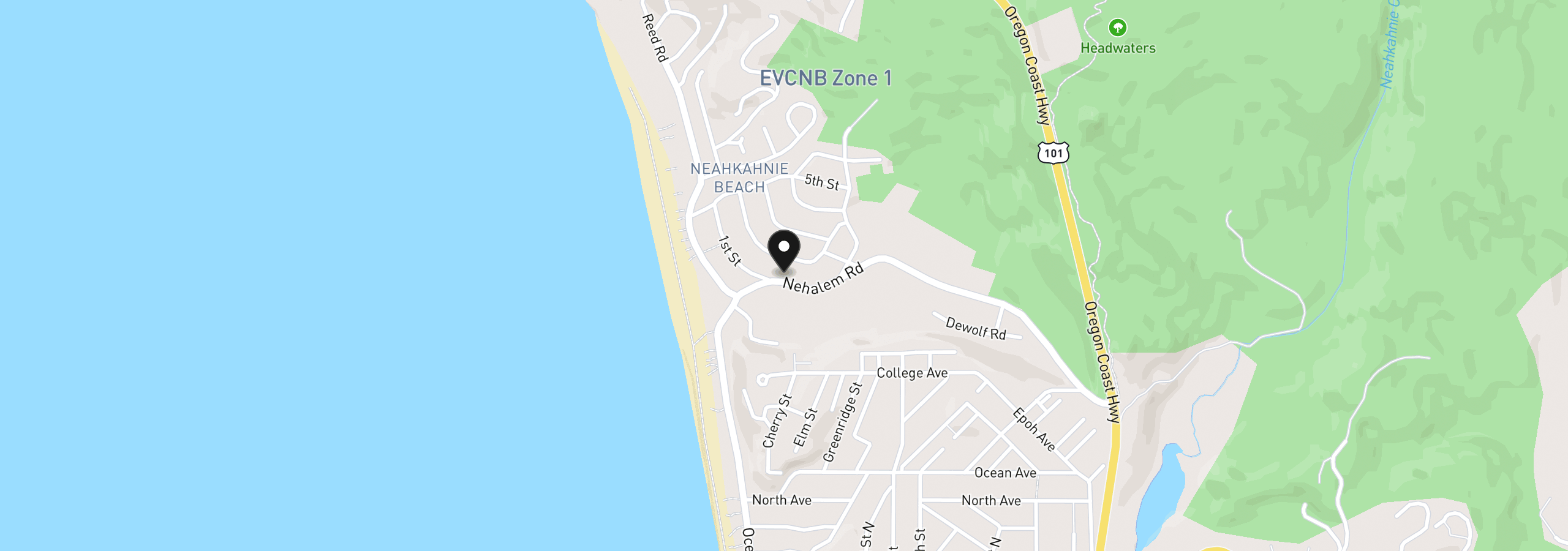 Map showing the location of 8140 Nehalem Rd, Manzanita, OR 97130