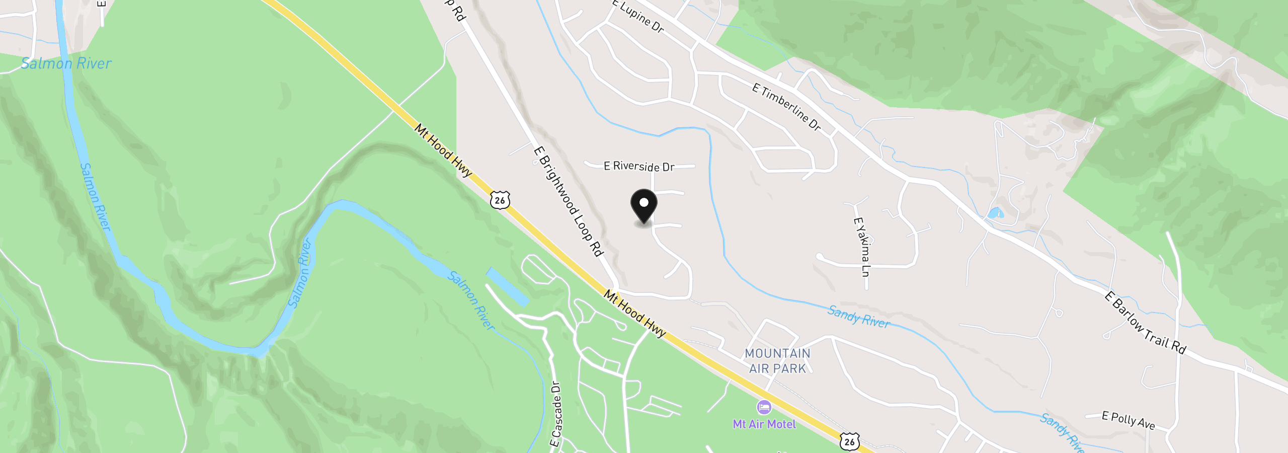 Map showing the location of 22201 E Wild Fern Ln, Brightwood, OR 97011