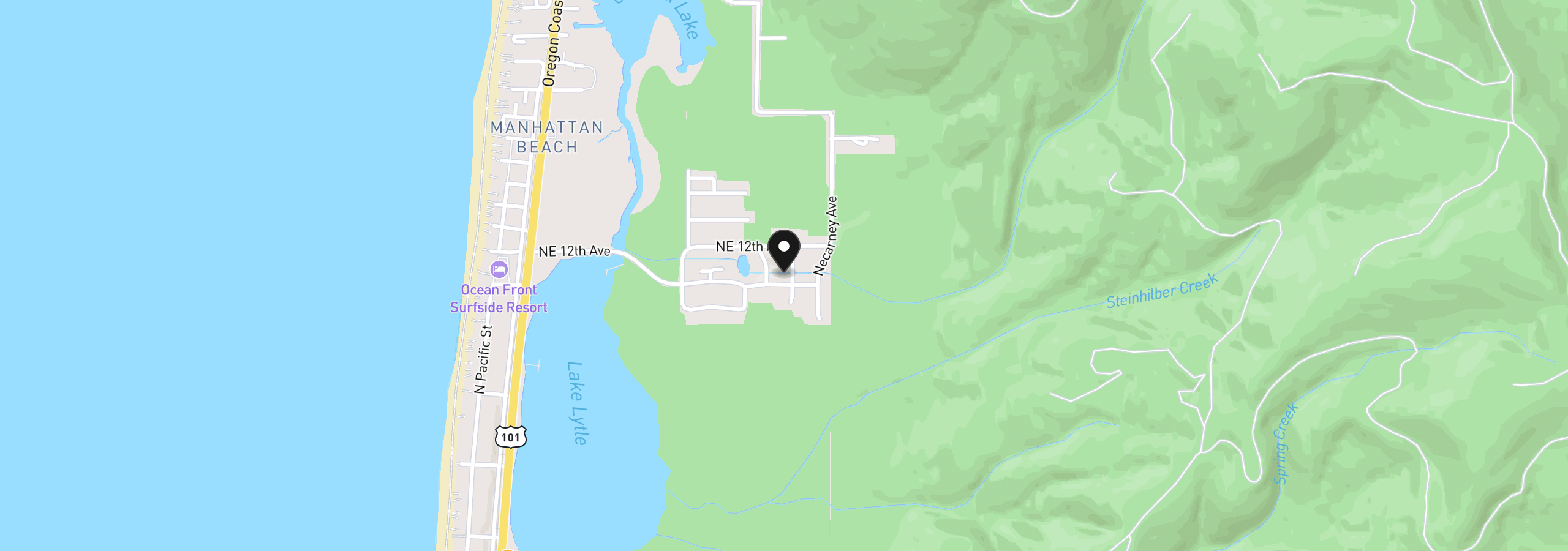Map showing the location of 1185 Francis Lot 1, Rockaway Beach, OR 97136