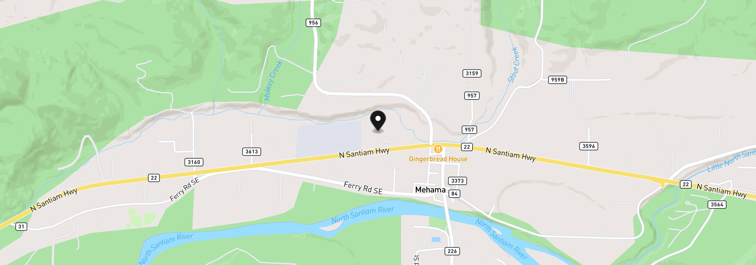 Map showing the location of 11193 Kathy Ln SE, Stayton, OR 97383