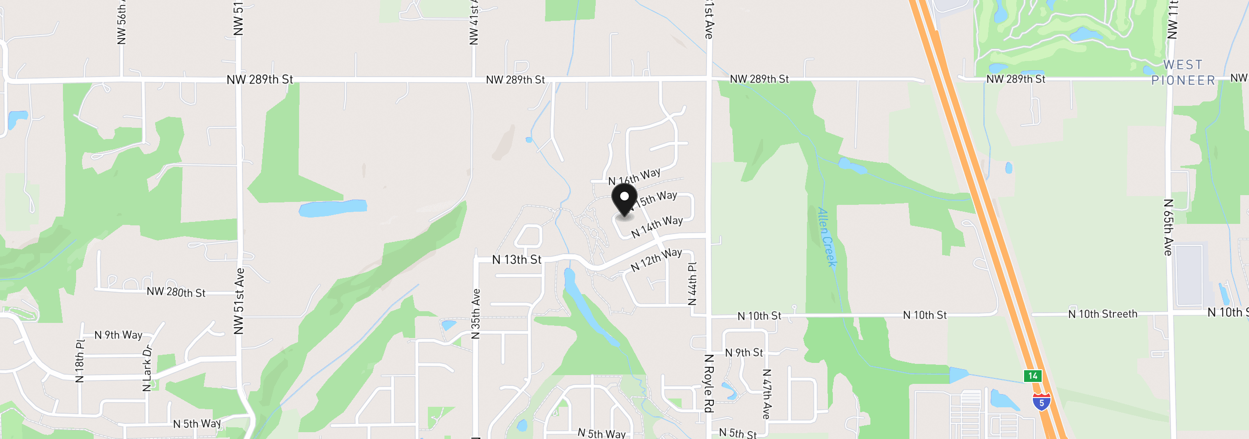 Map showing the location of 4115 N 15th Way, Ridgefield, Wa 98642