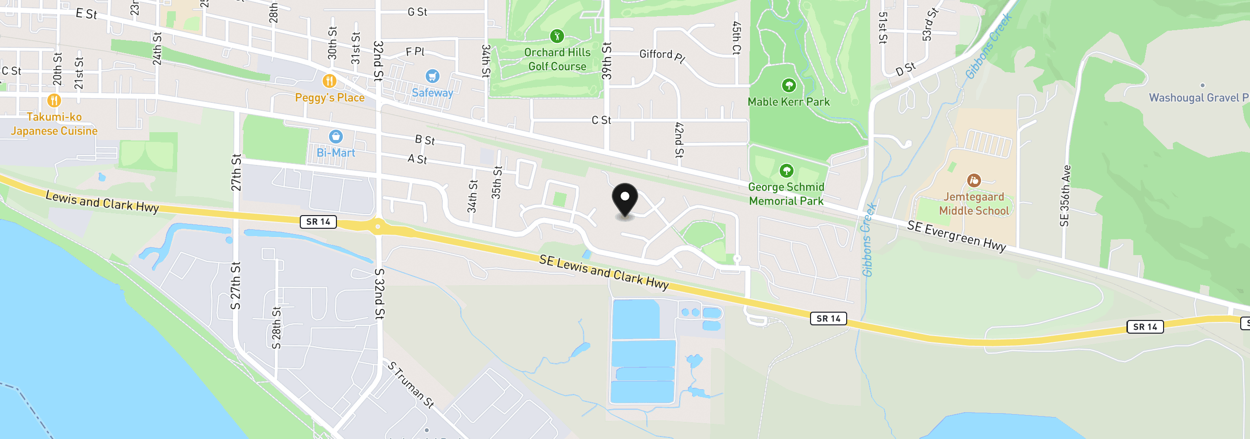 Map showing the location of 4075 A Loop, Washougal, Wa 98671