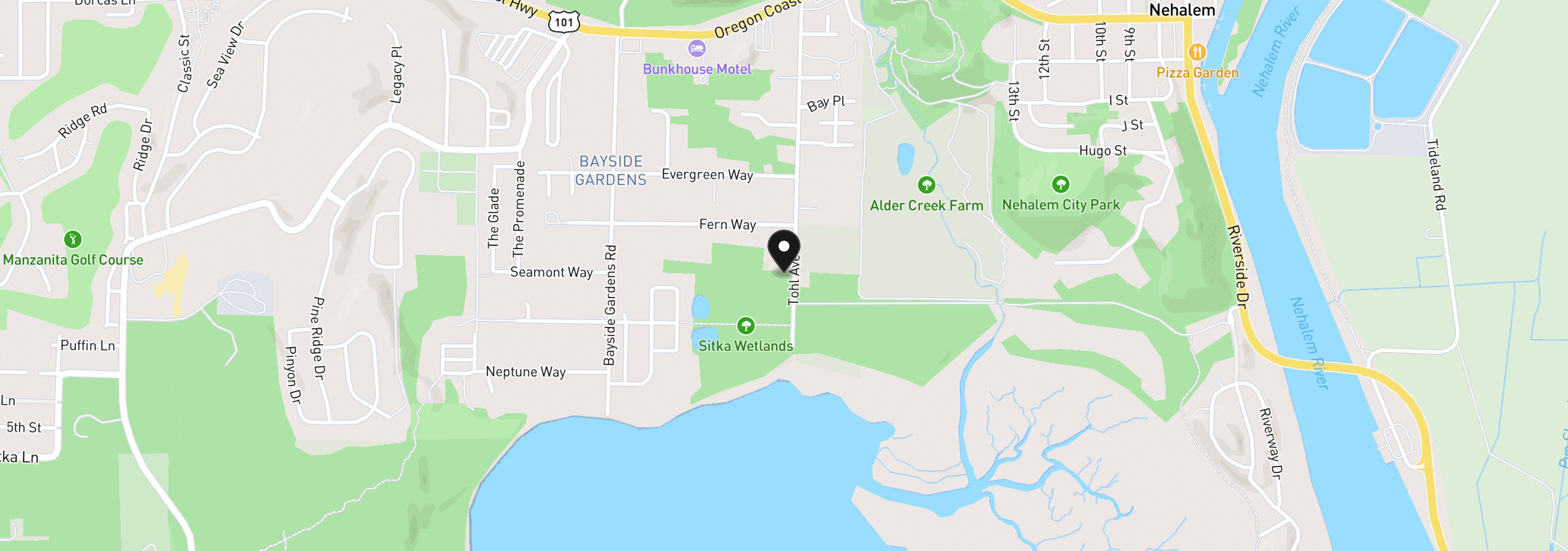 Map showing the location of 35000 Tohl Ave, Nehalem, OR 97131