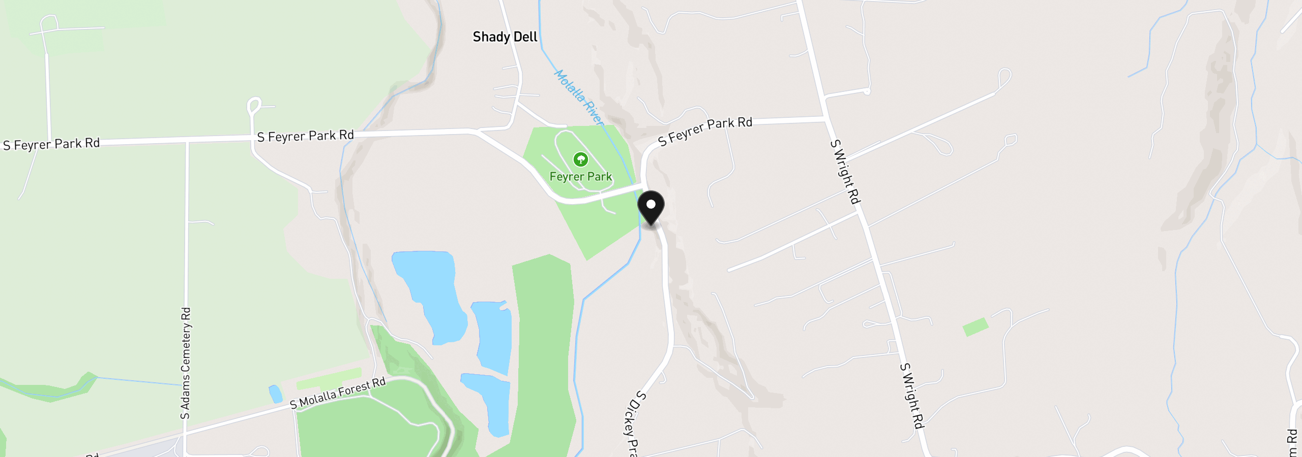 Map showing the location of 32577 dickey prairie Rd, Molalla, OR 97038