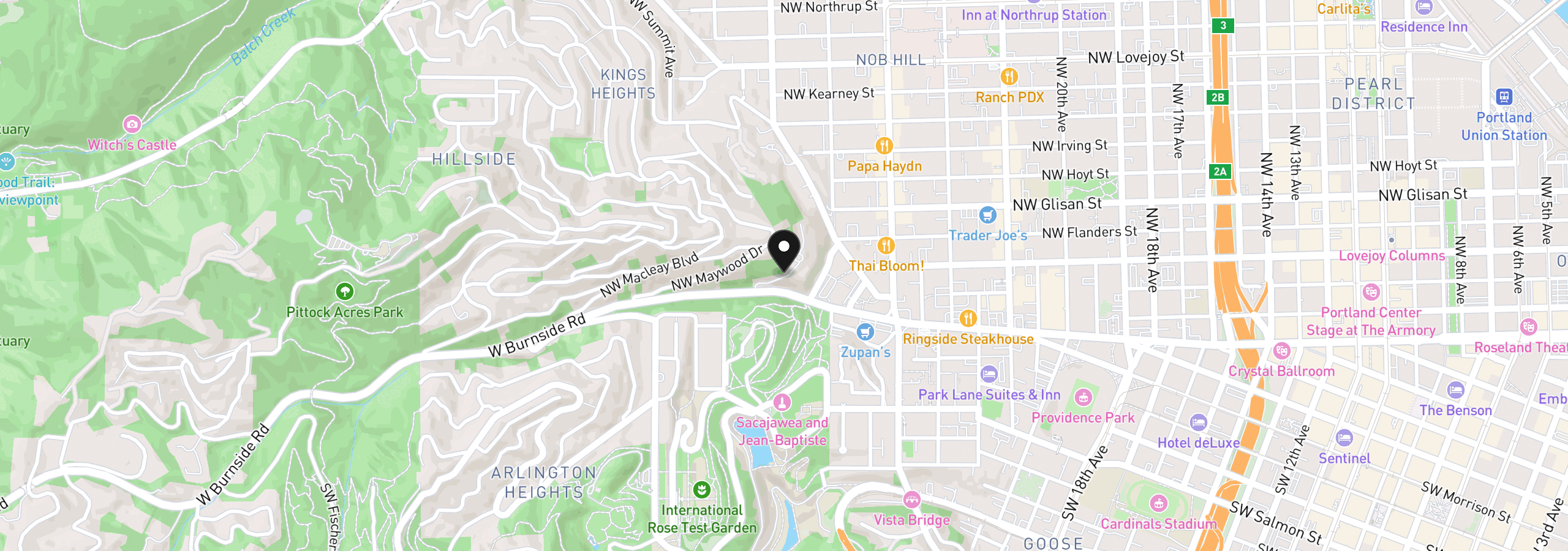 Map showing the location of 315 NW Uptown Ter A1, Portland, OR 97210