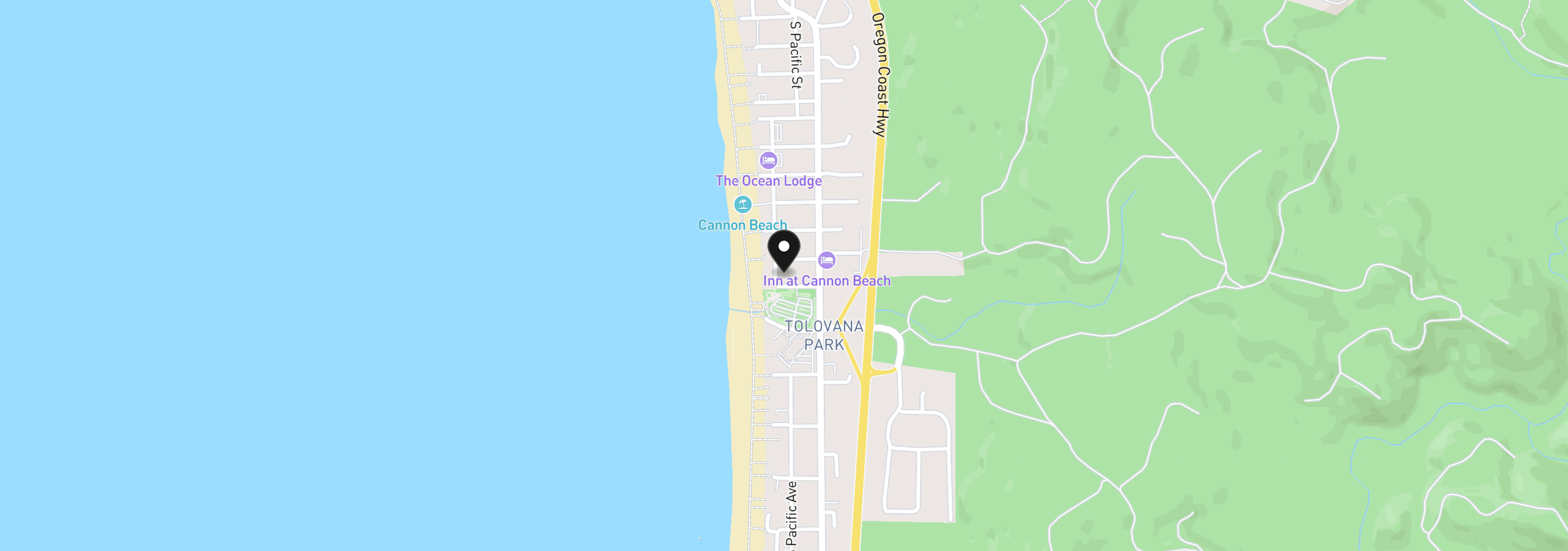 Map showing the location of 3263 Pacific St, Cannon Beach, OR 97110