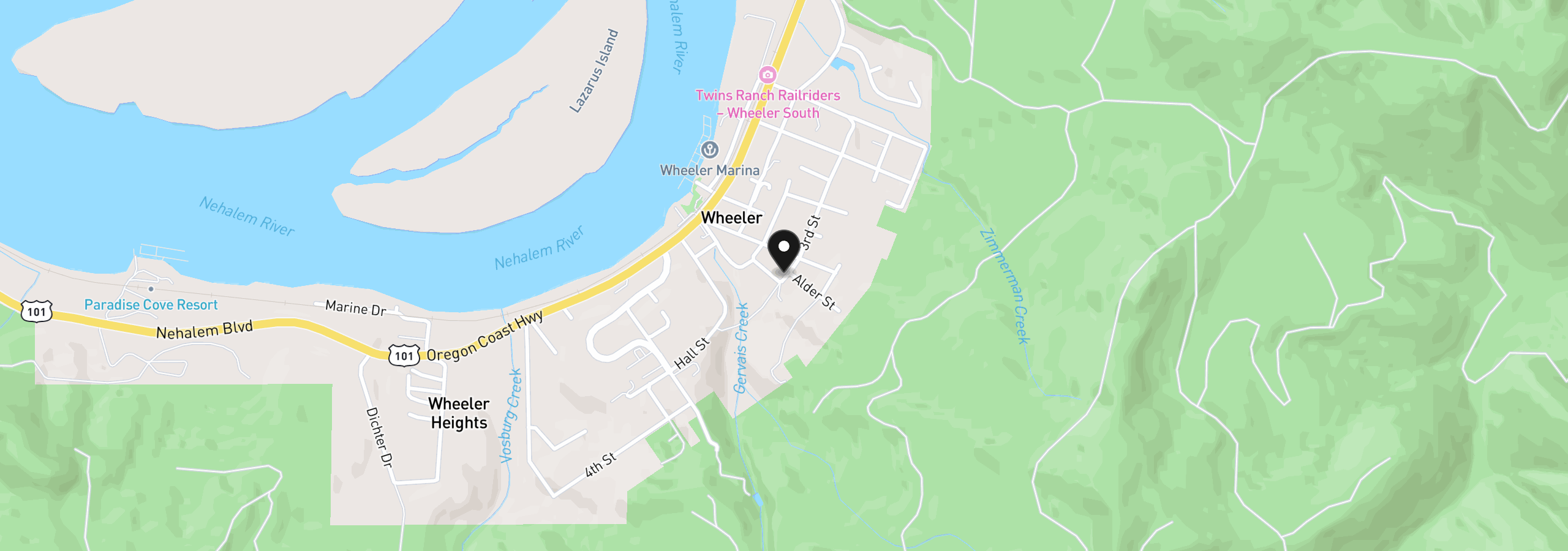 Map showing the location of 291 Fir St, Wheeler, OR 97147