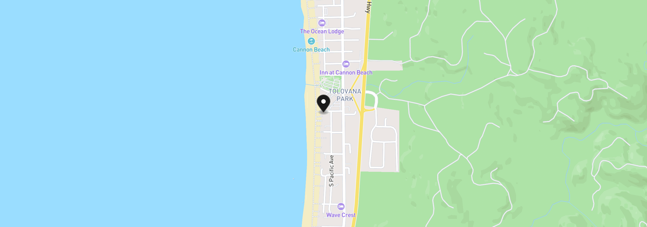 Map showing the location of 219 W Siuslaw St, Cannon Beach, OR 97110