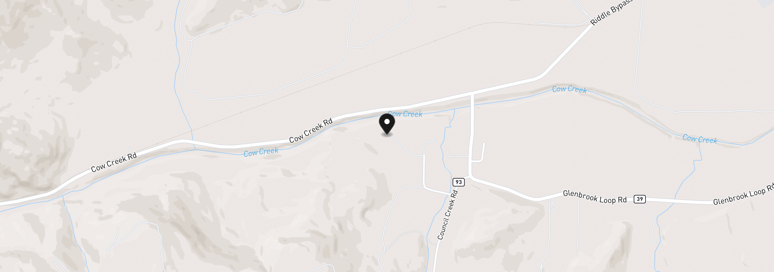 Map showing the location of 220 Faver Dr, Riddle, OR 97469