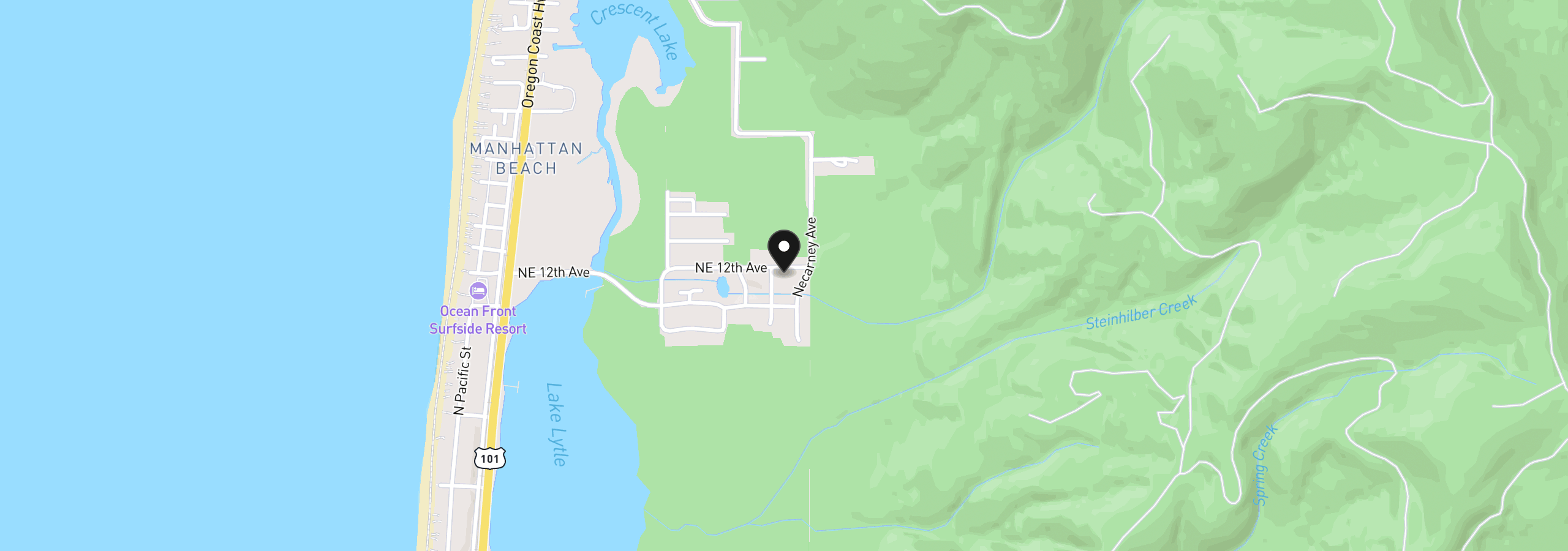 Map showing the location of 1089 12th Ave, Rockaway Beach, OR 97136