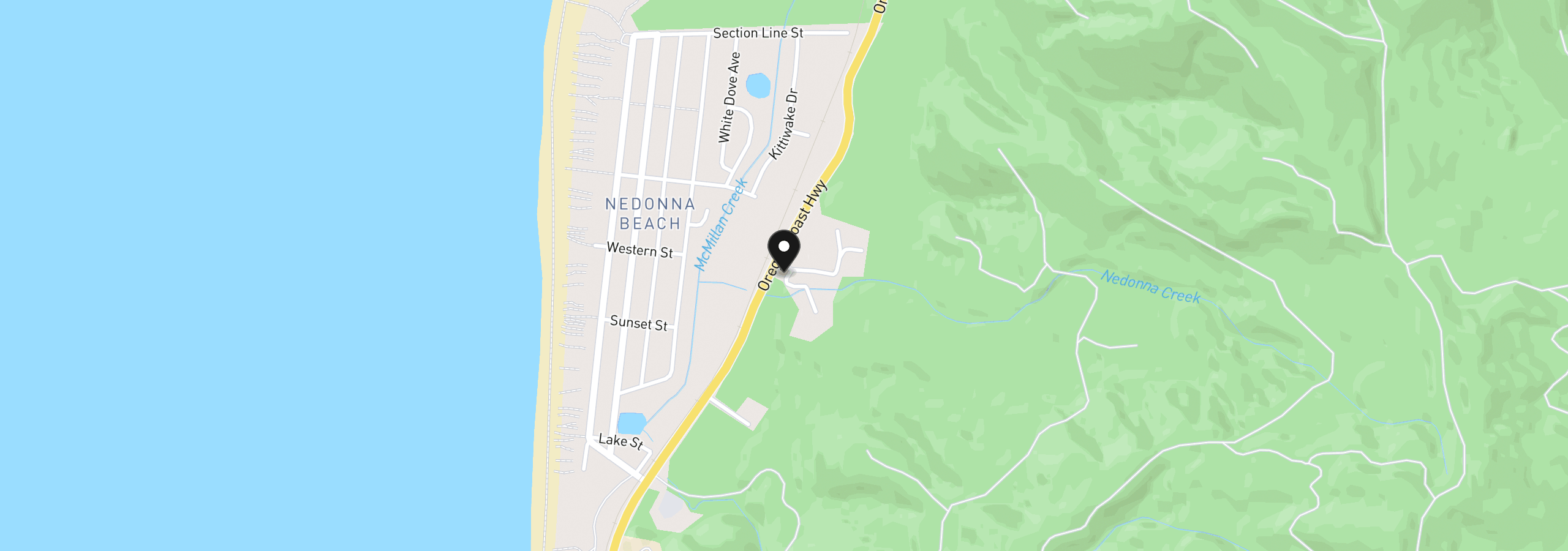 Map showing the location of 26255 Scenic View Ct, Rockaway Beach, OR 97136