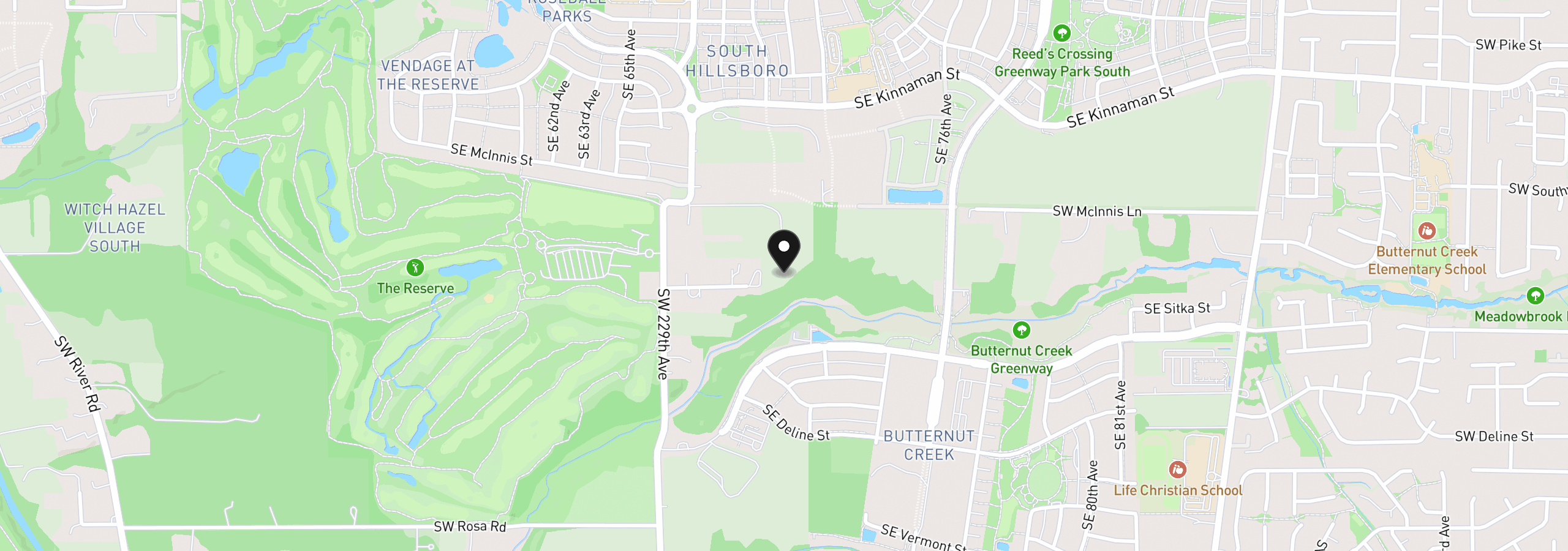 Map showing the location of 4622 SW 229th Ave, Beaverton, OR 97078