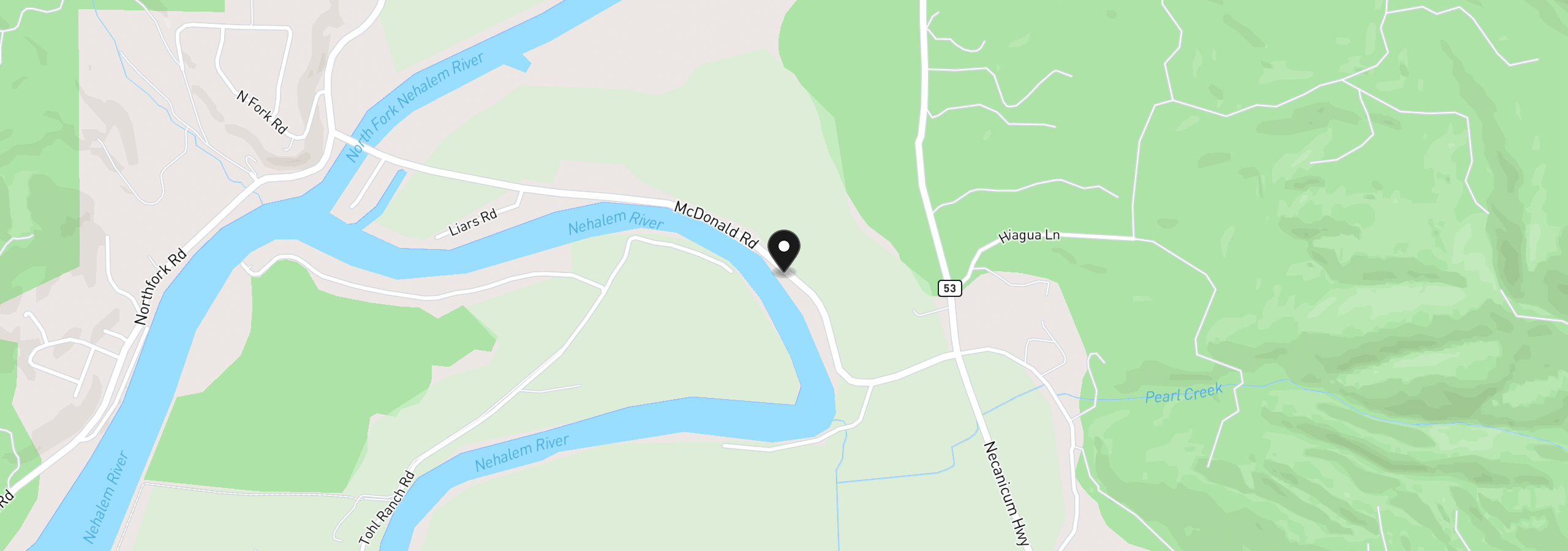 Map showing the location of 16235 Mc Donald Rd, Nehalem, OR 97131