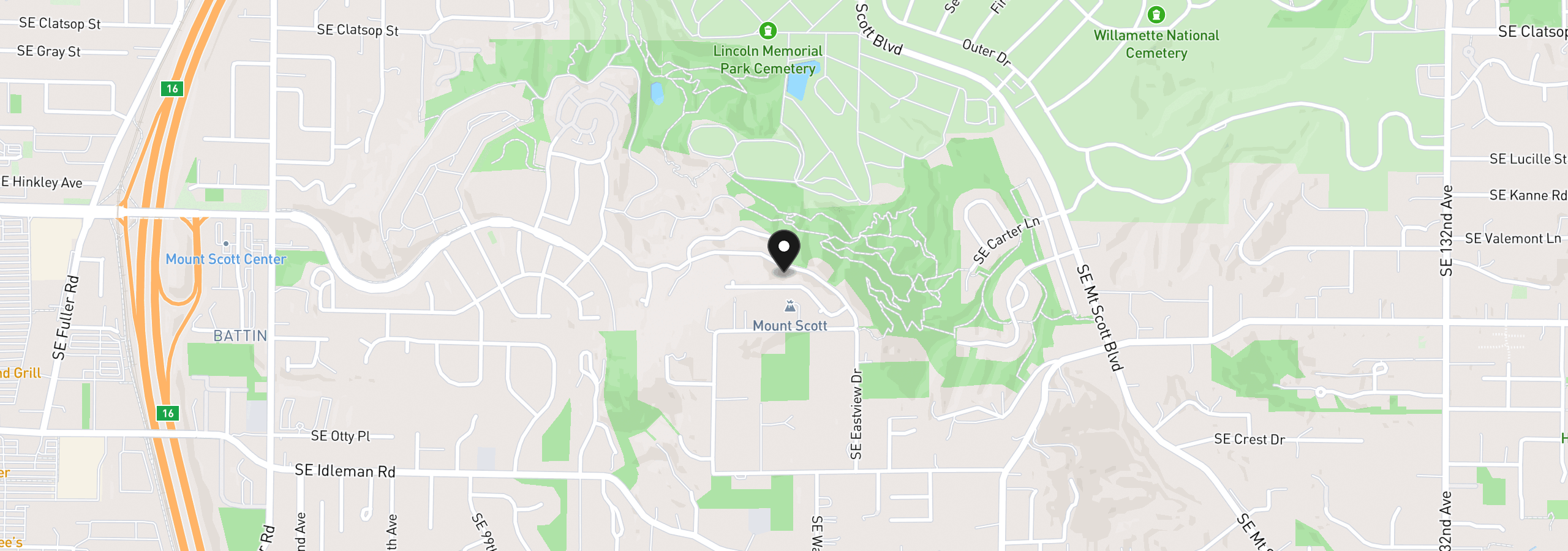 Map showing the location of 10945 SE Scotts Summit Ct, Happy Valley, OR 97086
