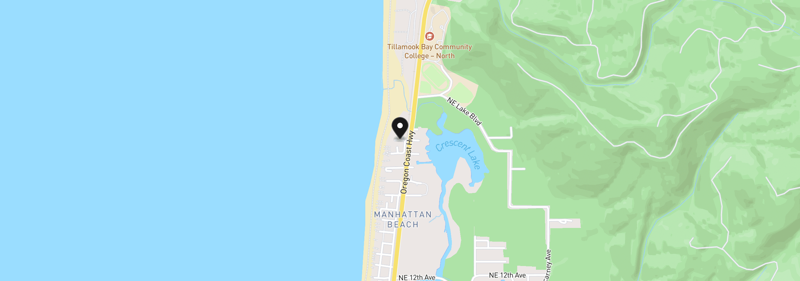 Map showing the location of NW 23rd Ave, Rockaway Beach, OR 97136