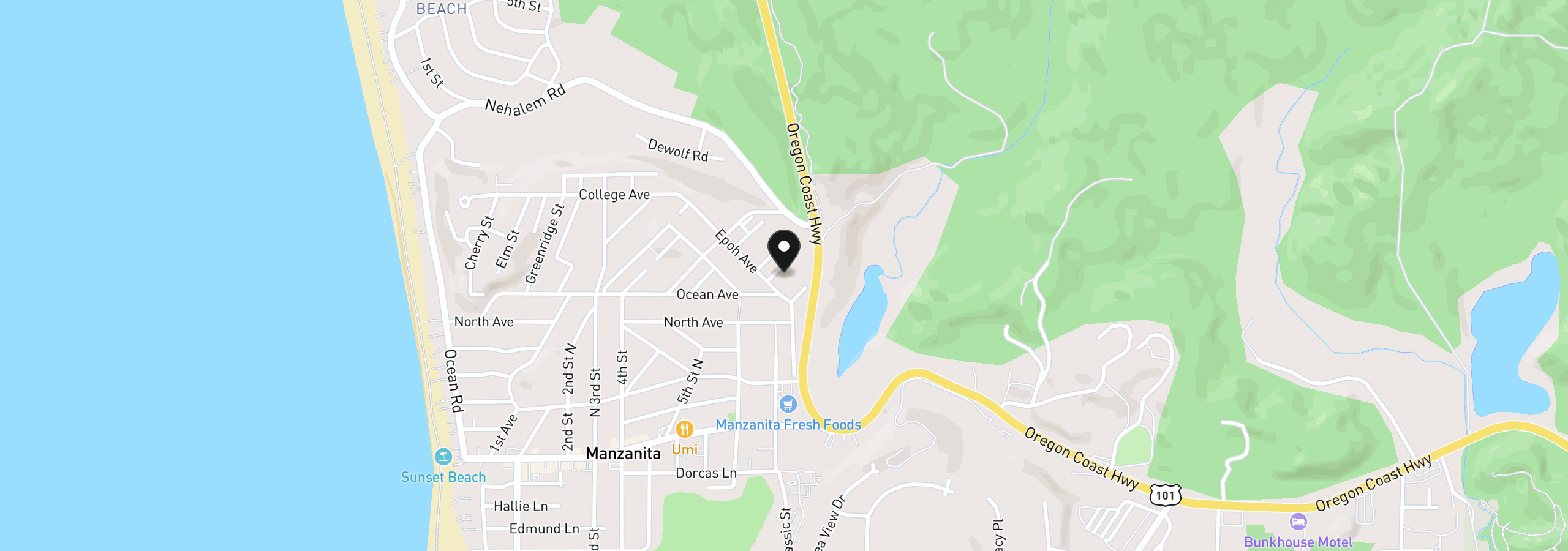 Map showing the location of 19th St Lot 7, Manzanita, OR 97130