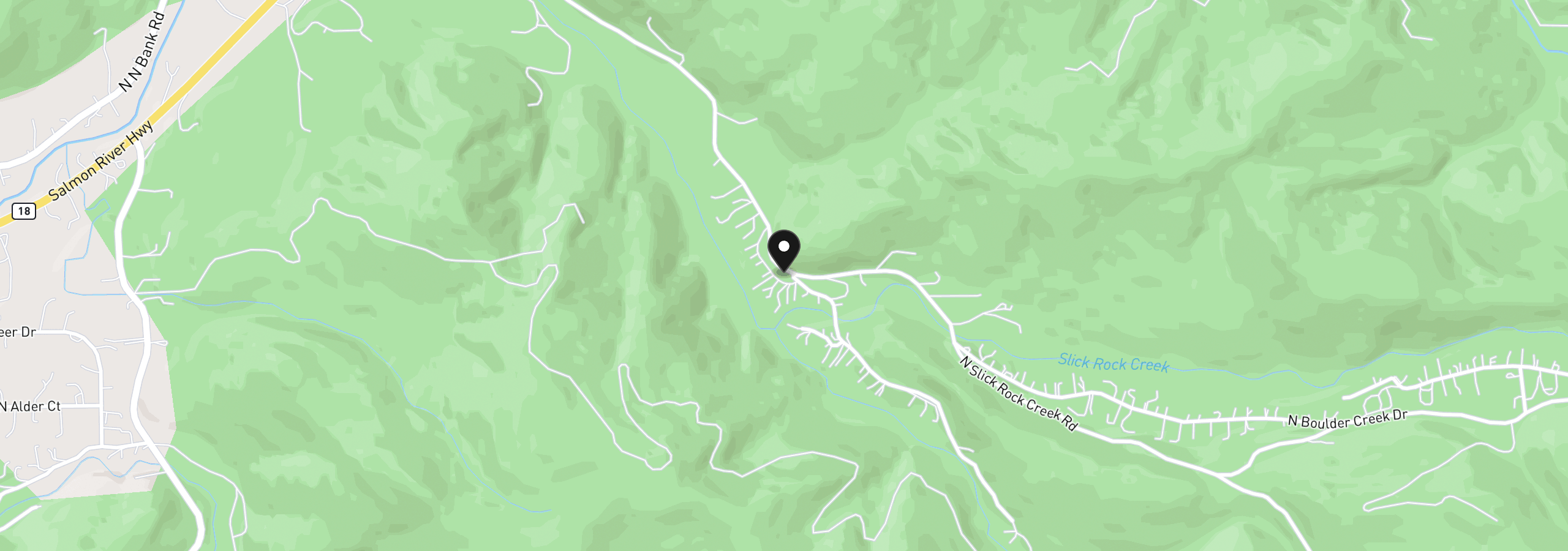 Map showing the location of 01100 N New Bridge Rd, Otis, OR 97368