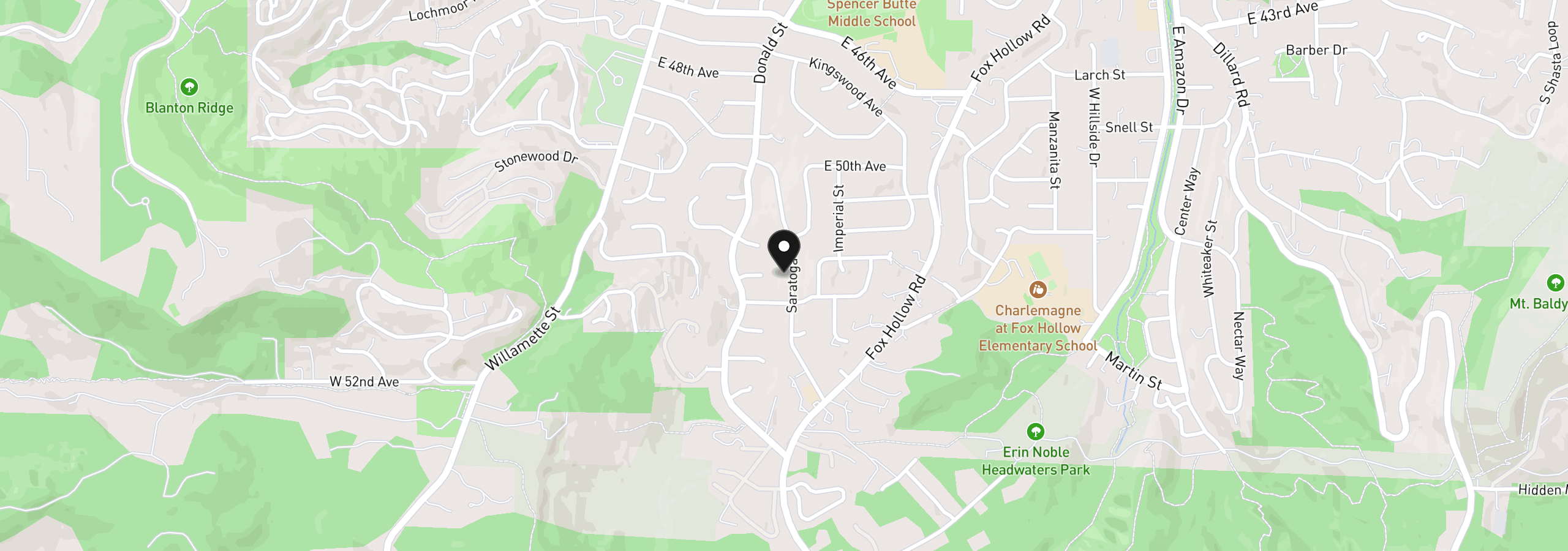 Map showing the location of 5260 Saratoga St, Eugene, OR 97405