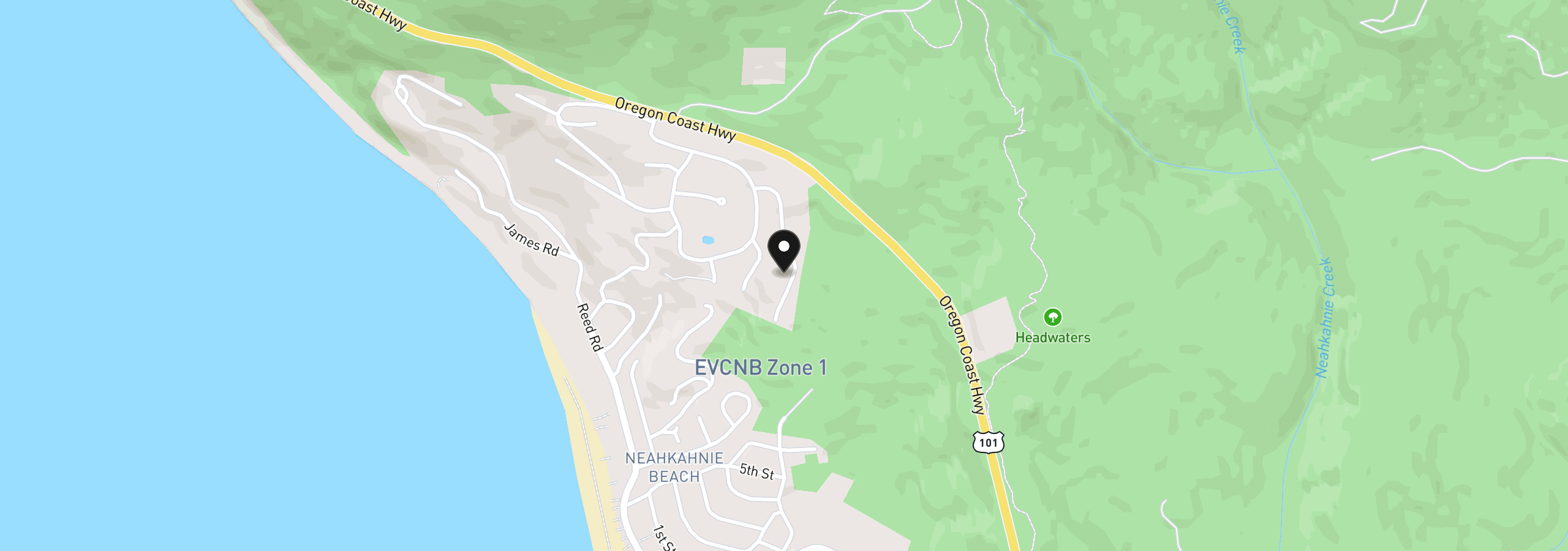Map showing the location of Braeridge Dr 62, Nehalem, OR 97131