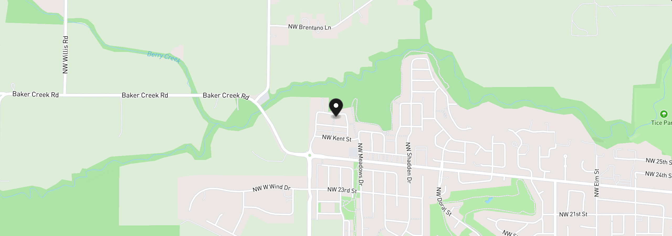 Map showing the location of 1944 NW Mercia St, McMinnville, OR 97128