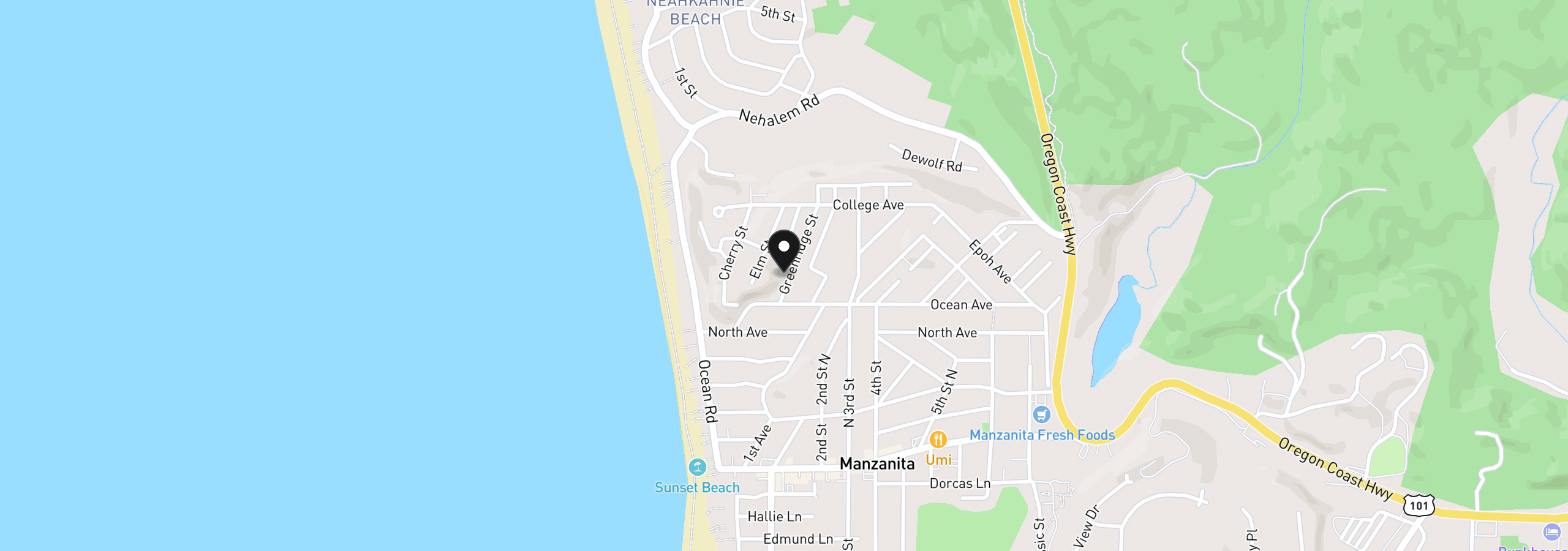Map showing the location of 769 Greenridge St, Manzanita, OR 97130