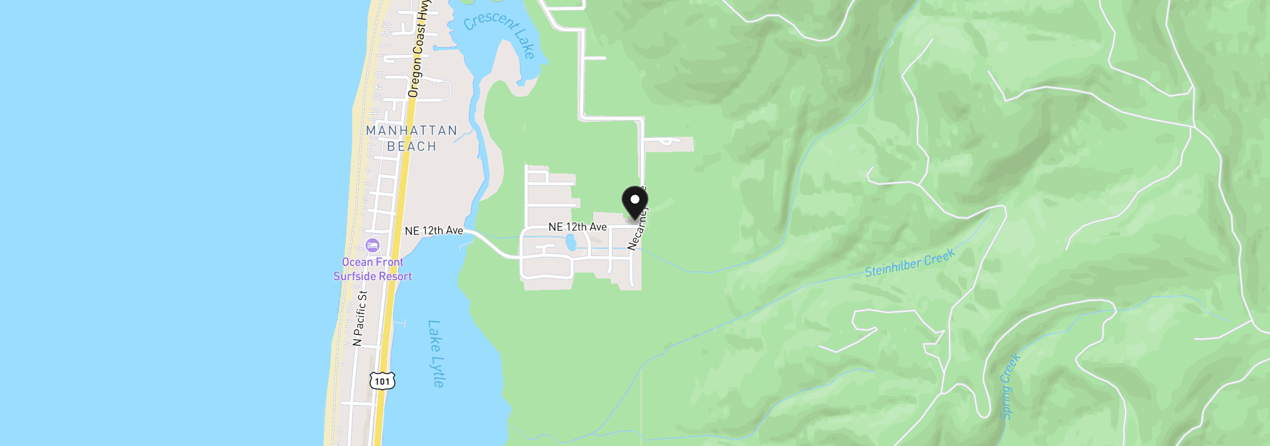Map showing the location of 2002 NE 12th Ave, Rockaway Beach, OR 97136