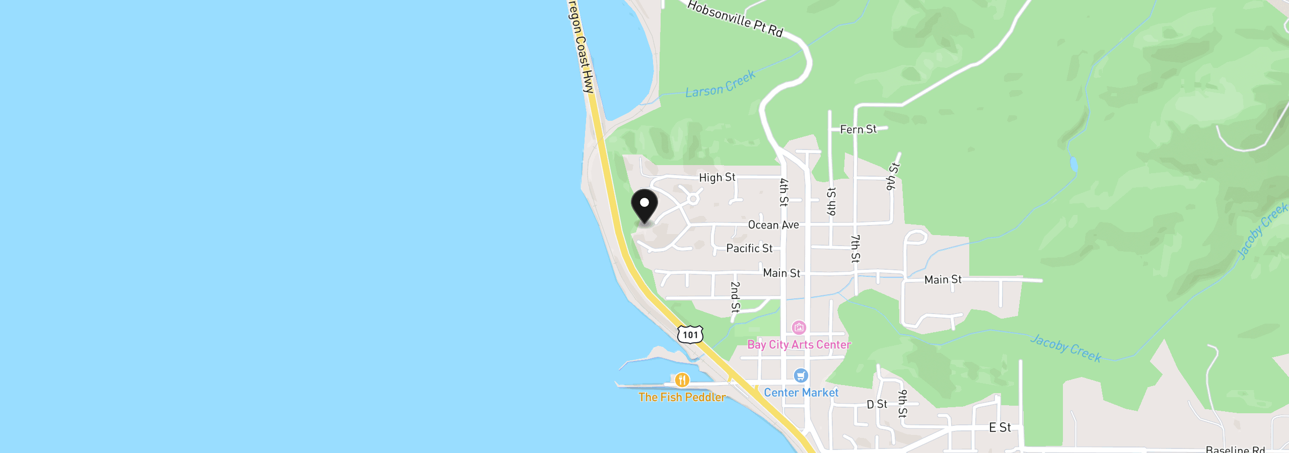 Map showing the location of Ocean Ct Lot31, Bay City, OR 97107