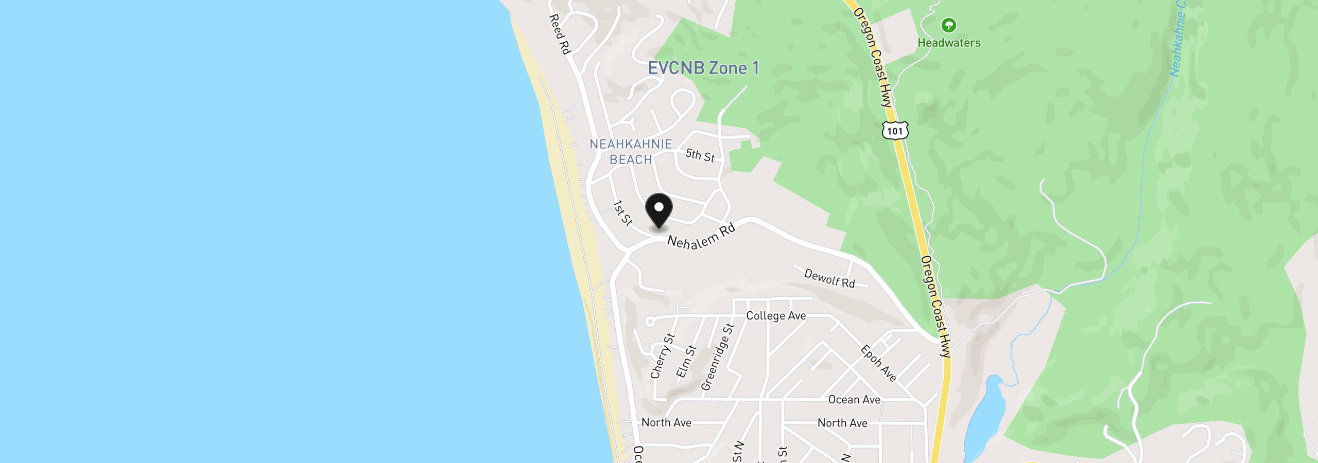 Map showing the location of 8120 Nehalem Rd, Manzanita, OR 97130