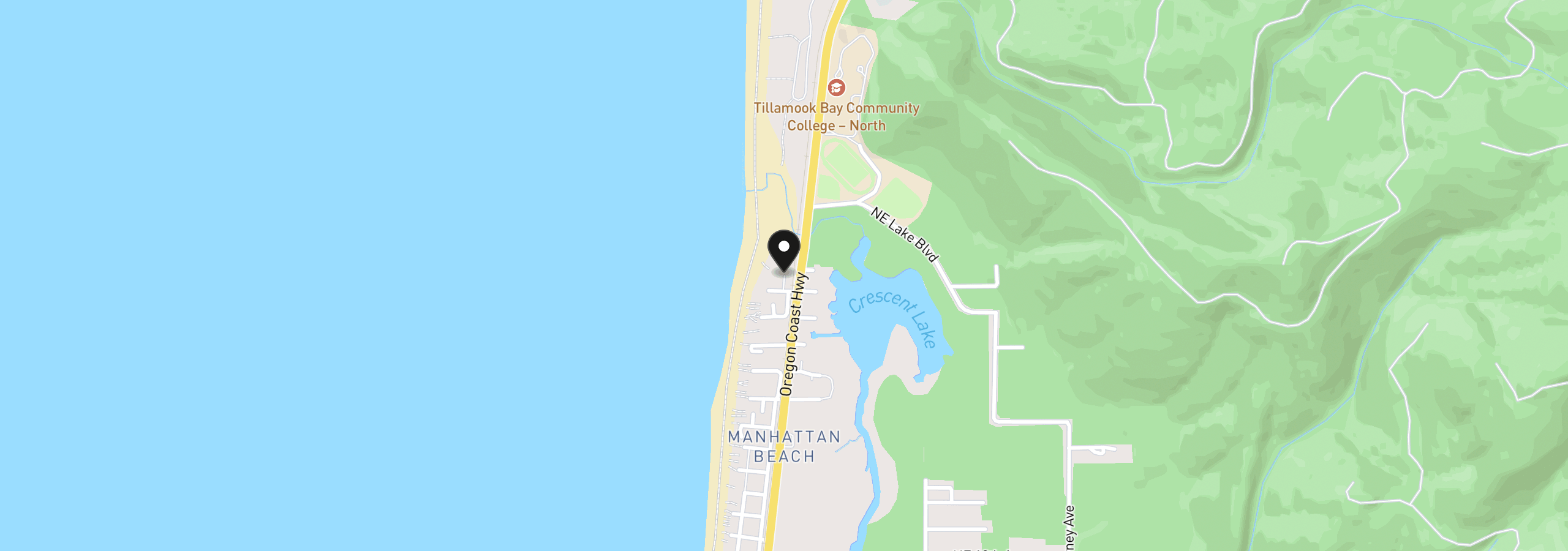 Map showing the location of 105 NW 23rd Ave 205, Rockaway Beach, OR 97136