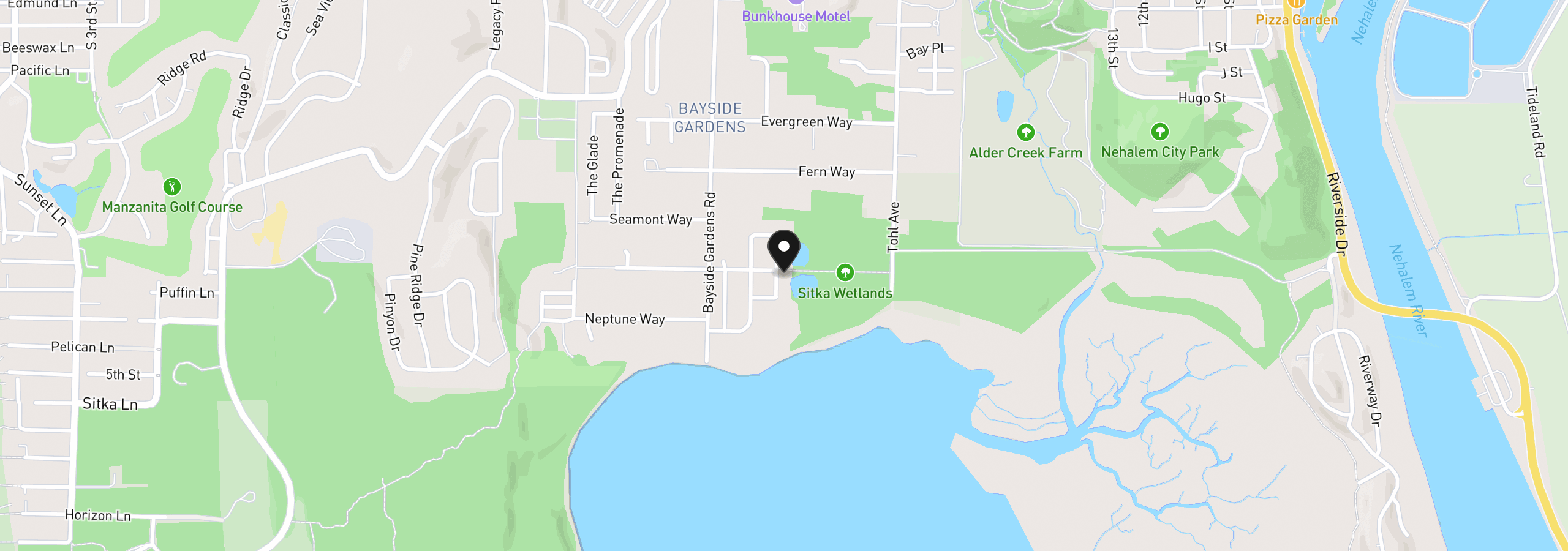 Map showing the location of Wood Duck Ave 55, Nehalem, OR 97131