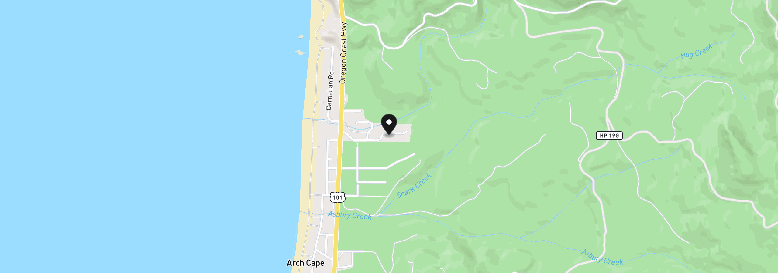 Map showing the location of 32088 Buena Vista Dr, Arch Cape, OR 97102