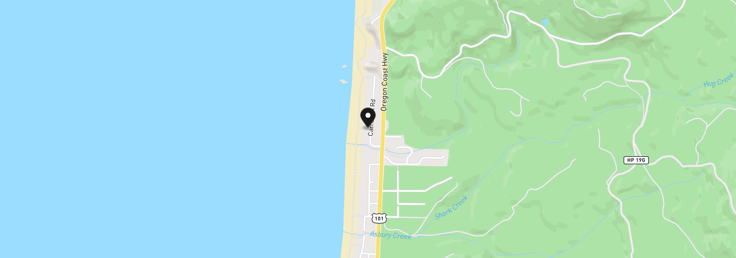 Map showing the location of 80424 Carnahan Rd, Arch Cape, OR 97102