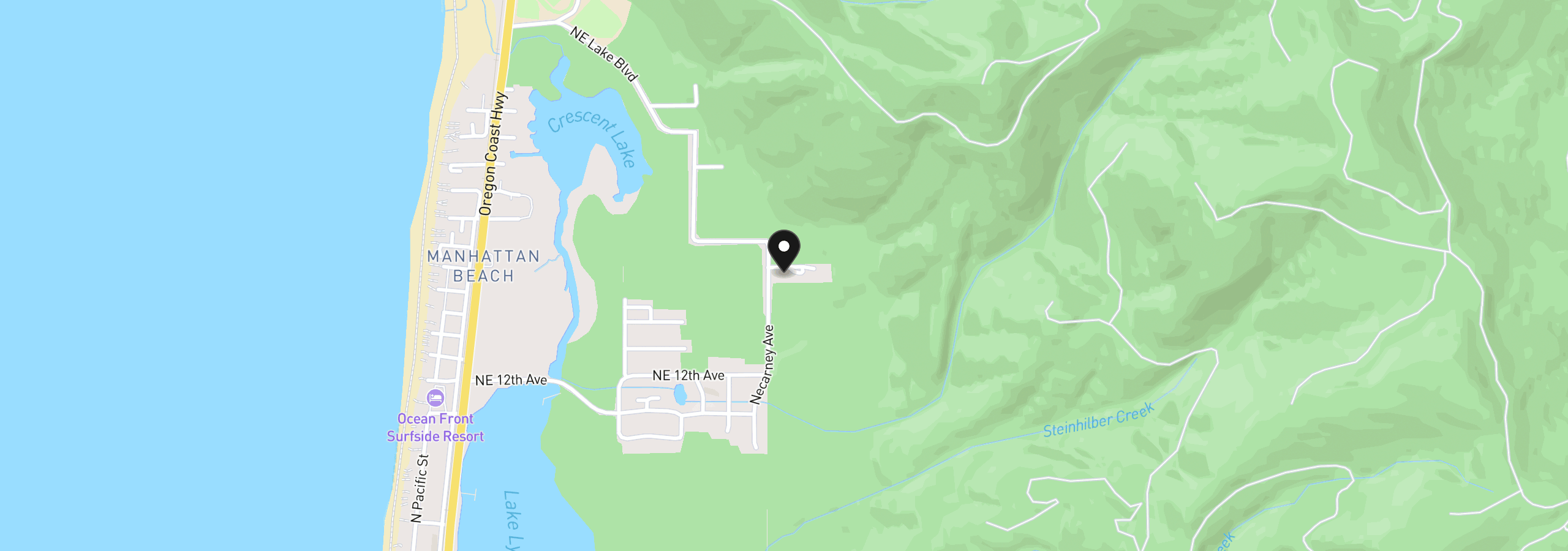Map showing the location of 9545 NE 17th Ave, Rockaway Beach, OR 97136