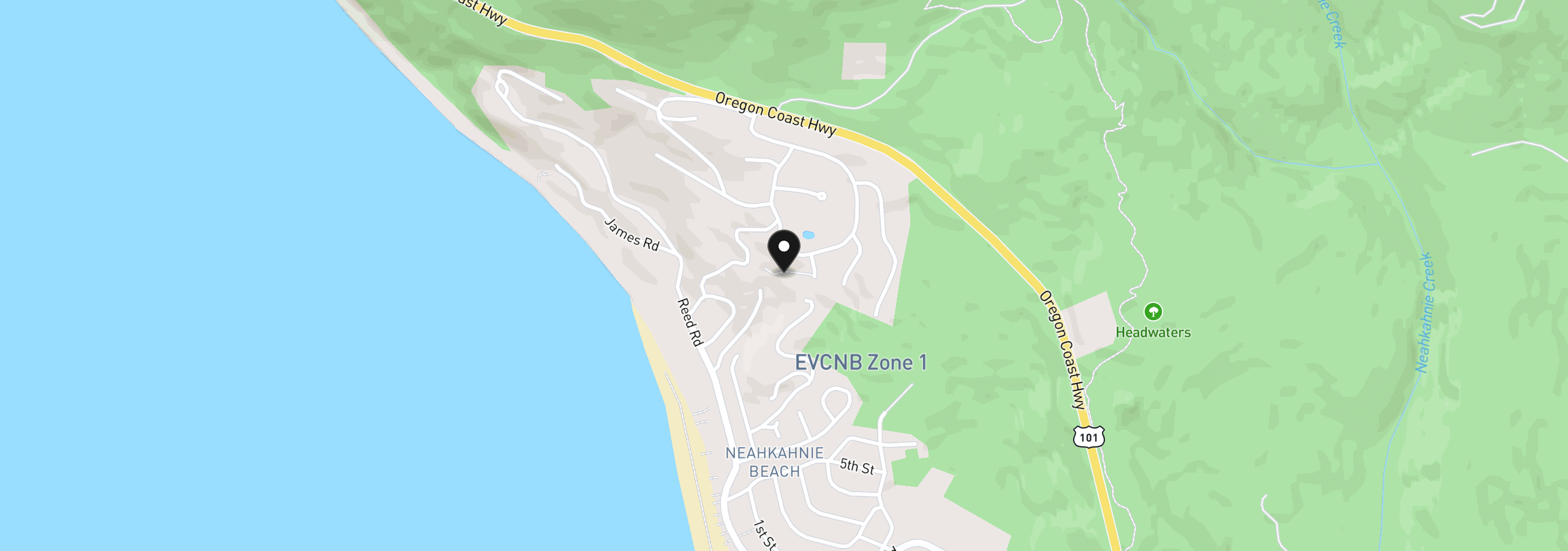 Map showing the location of Mariners Trail, Manzanita, OR 97130