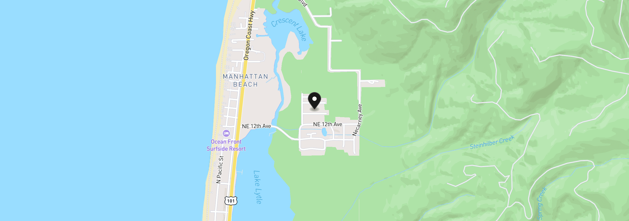 Map showing the location of 1026 NE 13th Ave, Rockaway Beach, OR 97136