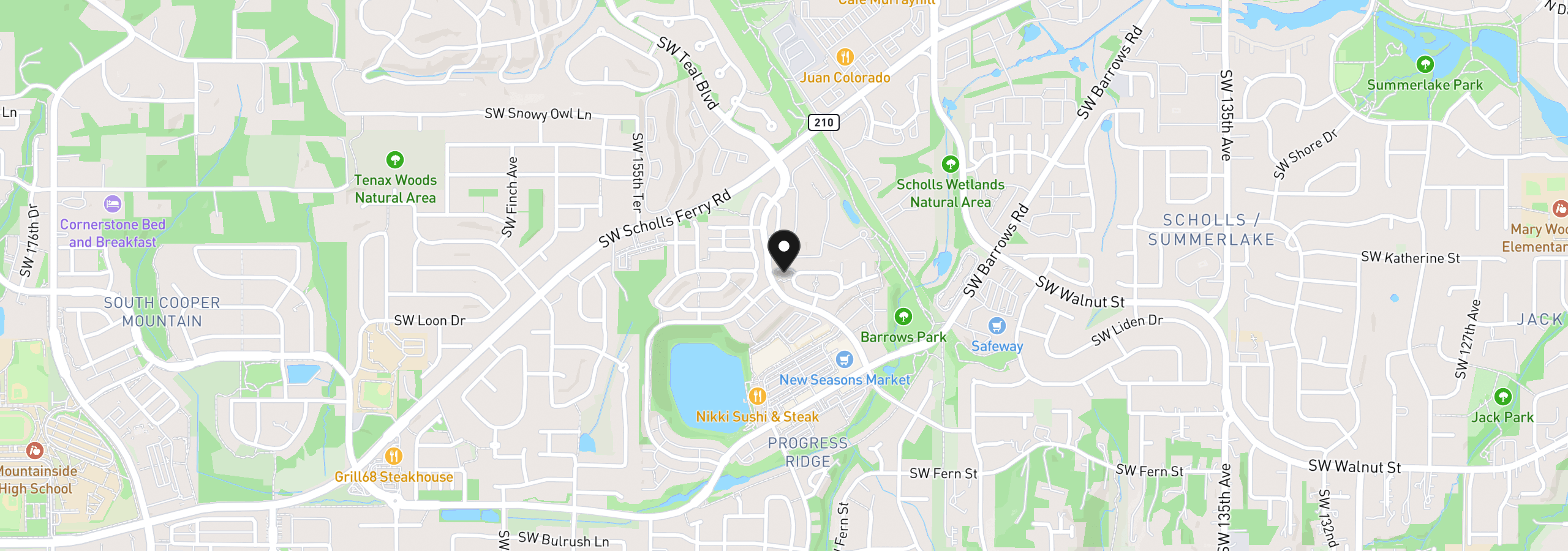 Map showing the location of 14925 SW Sandhill Loop 102, Beaverton, OR 97007