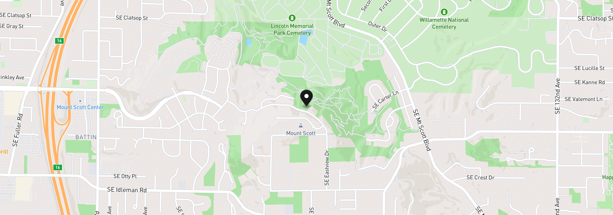 Map showing the location of 10469 SE Quail Ridge Dr, Happy Valley, OR 97086