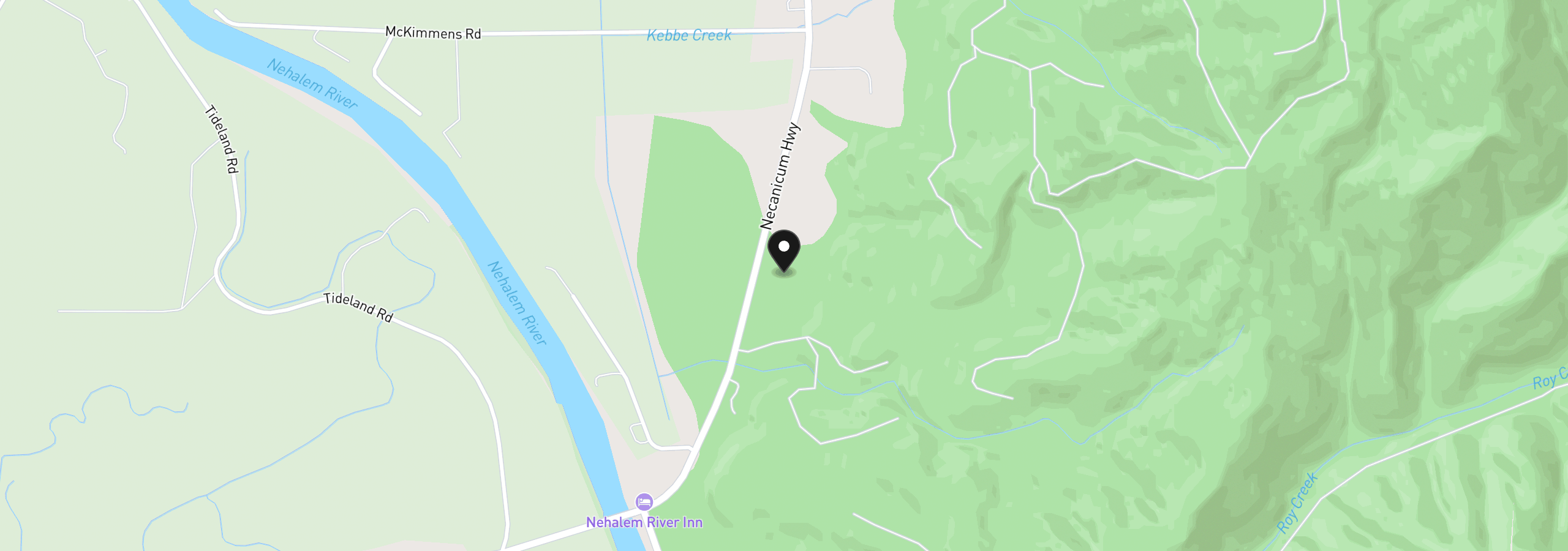 Map showing the location of 01101 Hwy 53, Nehalem, OR 97131