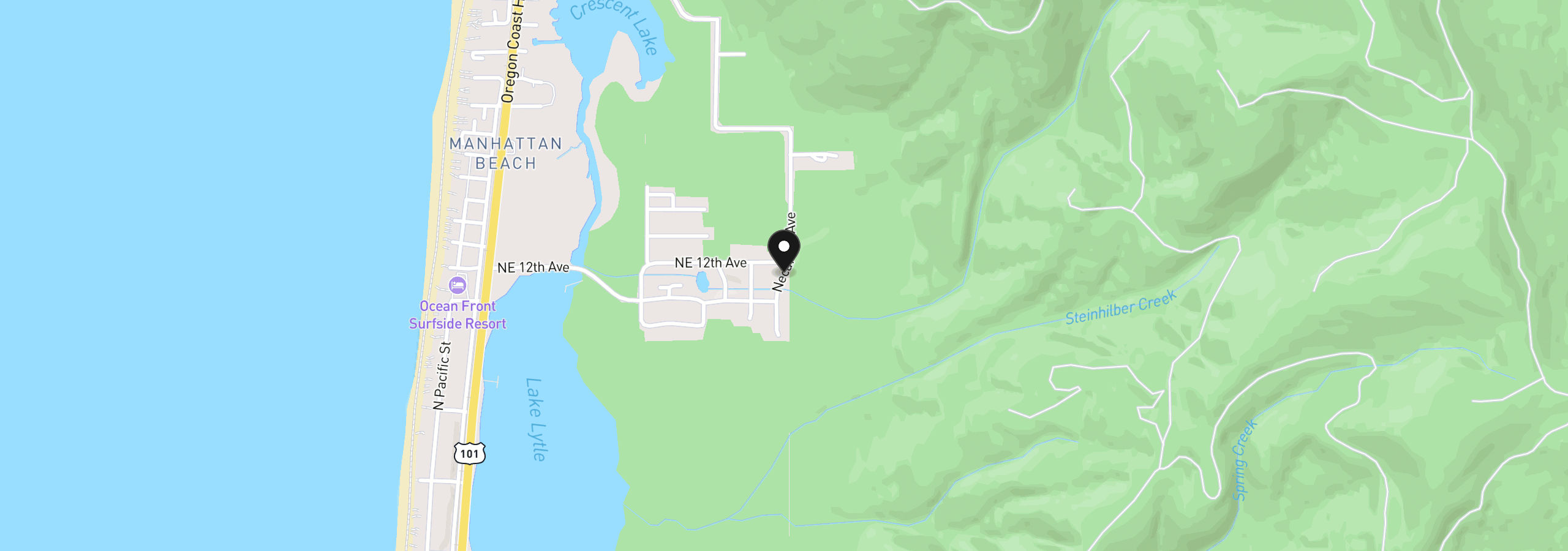 Map showing the location of 1176 Necarney St, Rockaway Beach, OR 97136