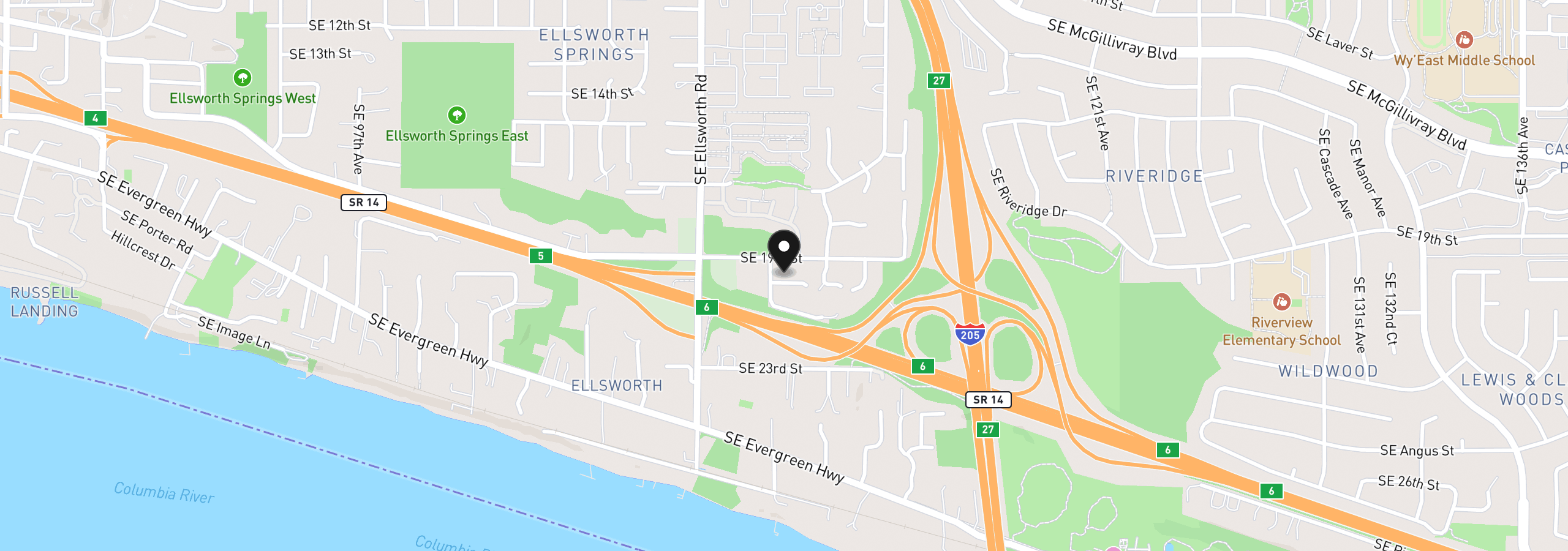 Map showing the location of 11205 SE 20th Cir, Vancouver, Wa 98664