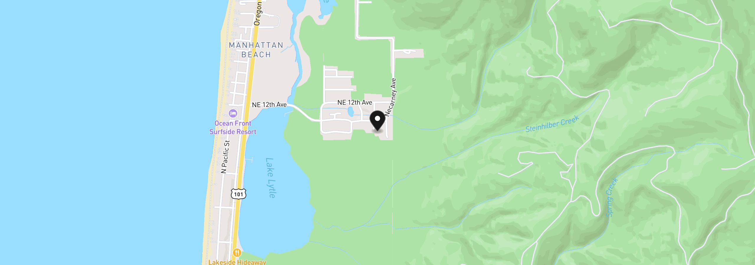Map showing the location of 1072 Francis Lot 1, Rockaway Beach, OR 97136