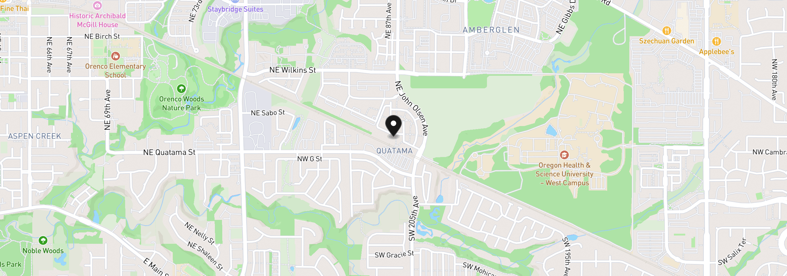 Map showing the location of 8778 NE Delamere Way, Hillsboro, OR 97006