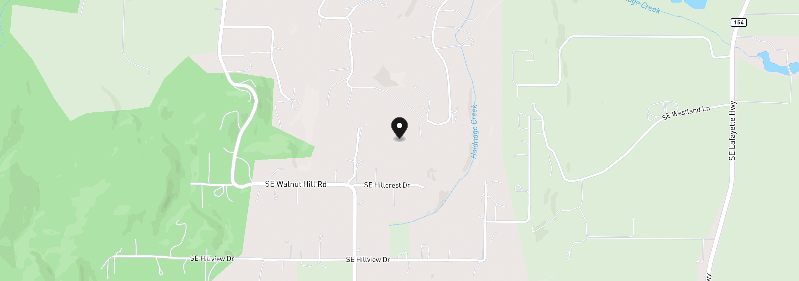 Map showing the location of 16575 SE Woodland Heights Rd, Amity, OR 97101